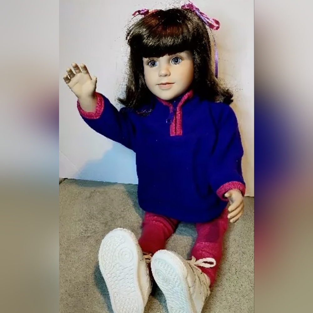 My Twinn 1999 23-Inch Poseable Doll Medium Dark Brown Hair And Blue Eyes